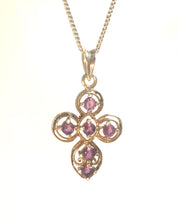 Load image into Gallery viewer, Amythyst Cross Pendant set in Silver