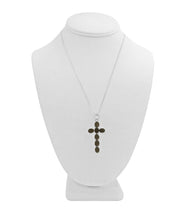 Load image into Gallery viewer, Silver Smoky Quartz Cross Pendant
