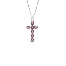 Load image into Gallery viewer, Silver Amethyst Cross Pendant