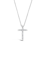 Load image into Gallery viewer, 14K White Gold Diamond Cross Pendant