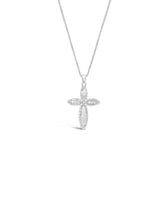 Load image into Gallery viewer, 14K White Gold Embossed Cross Pendant
