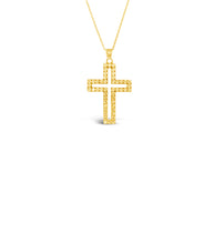 Load image into Gallery viewer, 14K Yellow Gold Embossed Cross Pendant